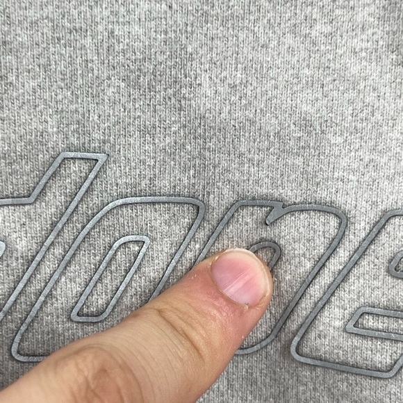 We11Done Men’s Unisex Reflective White Grey Logo Pullover Sweatshirt Size Medium - Picture 3 of 16